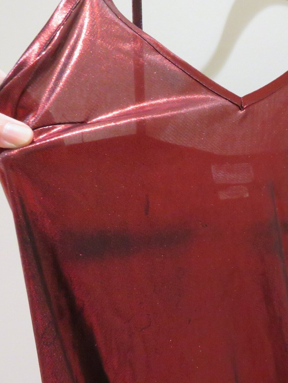VINTAGE BONKERS USA Red Metallic Maxi Slip Dress Medium 90s Party Friends - Picture 6 of 14